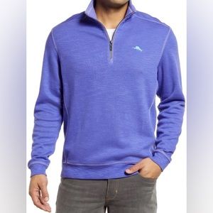 NWT Tommy Bahama Tobago Bay 1/2 Zip Pullover Bright Orchid Purple Mens